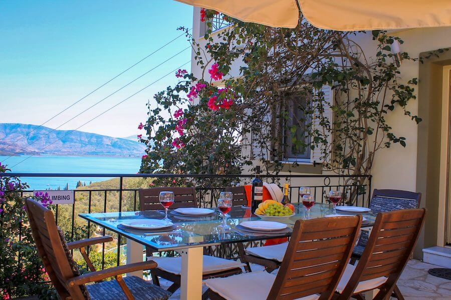 Table set on the veranda