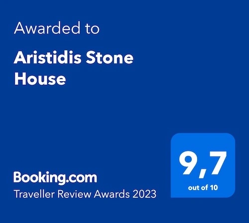 Aristidis Stone House booking.com award 9.7