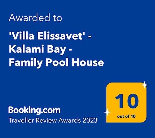 Villa Elissavet booking.com award 10